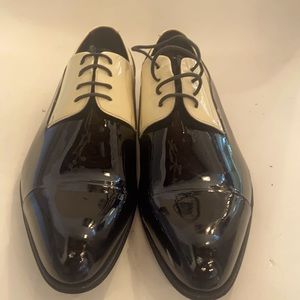 Dolce and Gabbana Black and White Patent Leather